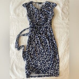 Blue Floral Midi Dress